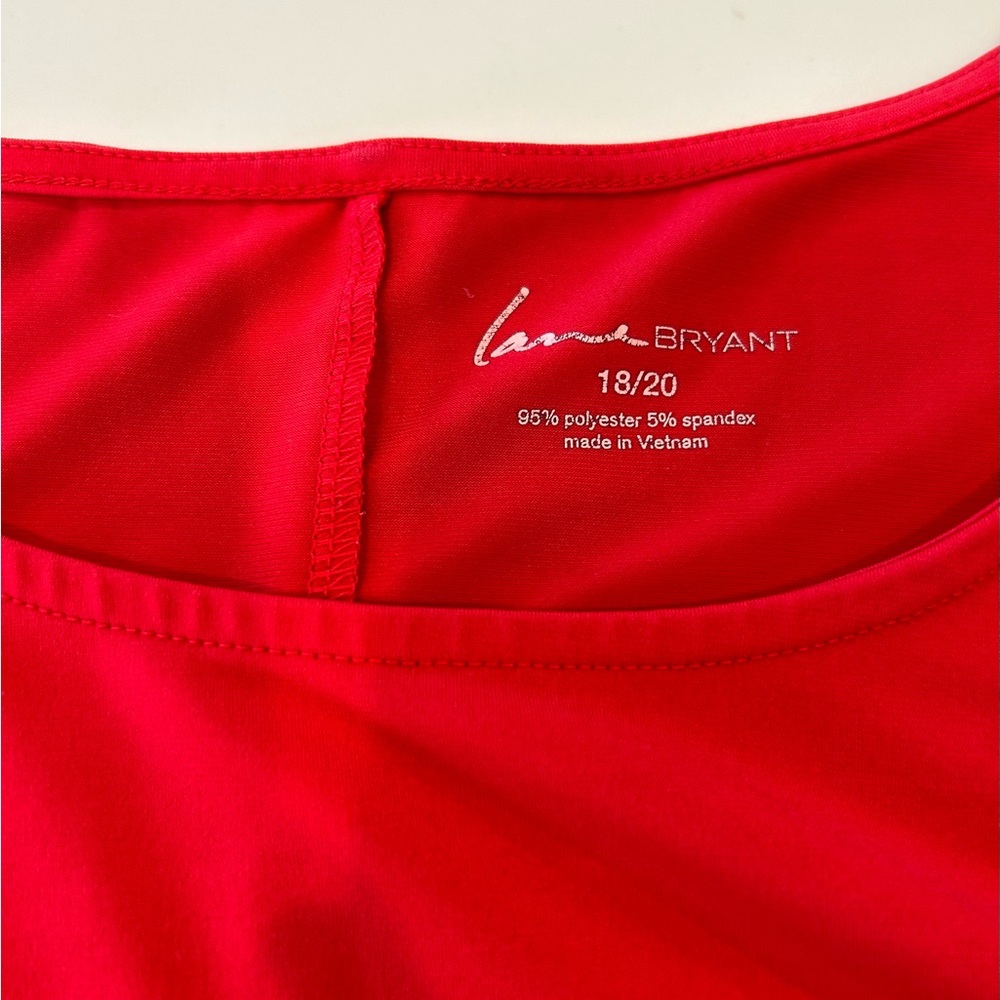 Lane Bryant Red Short Sleeve Dress Shirt! ❤️ - Picture 3 of 4